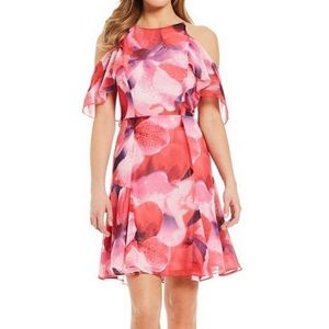 Halson Cold Shoulder Floral Print Dress